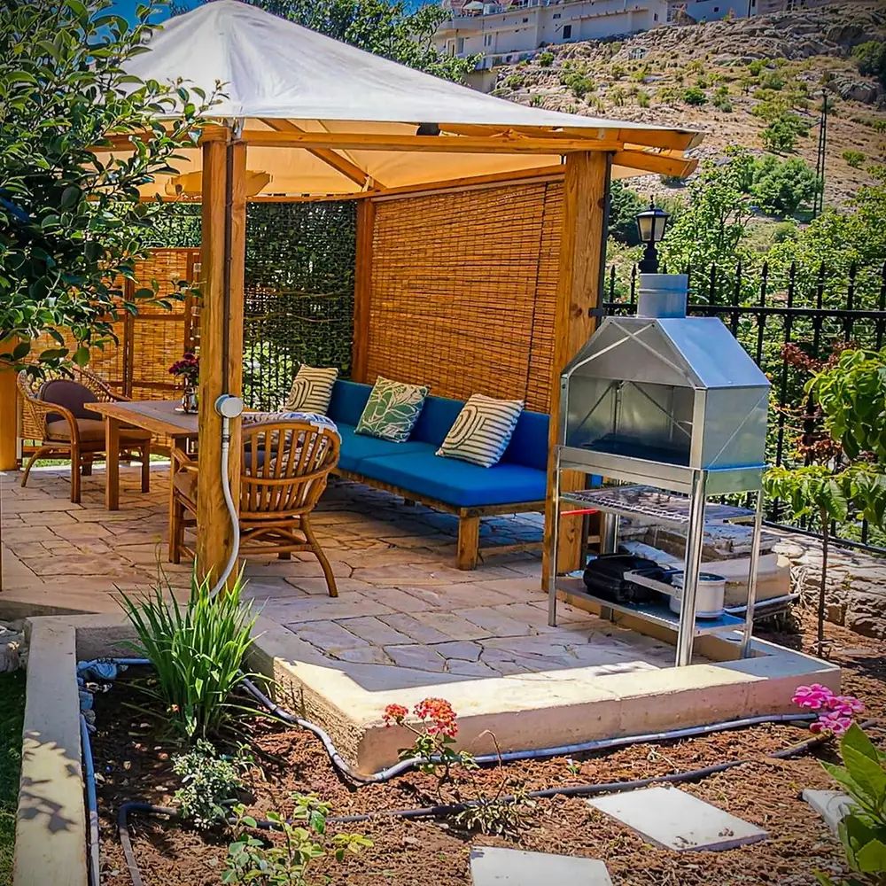 The Breeze garden with the valley beyond