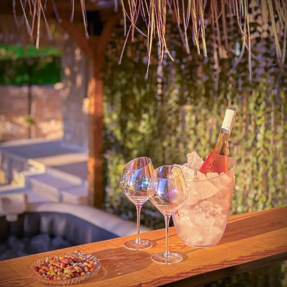 Chilled wine on the terrace bar
