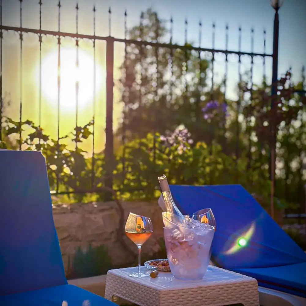 Evening drinks by the loungers